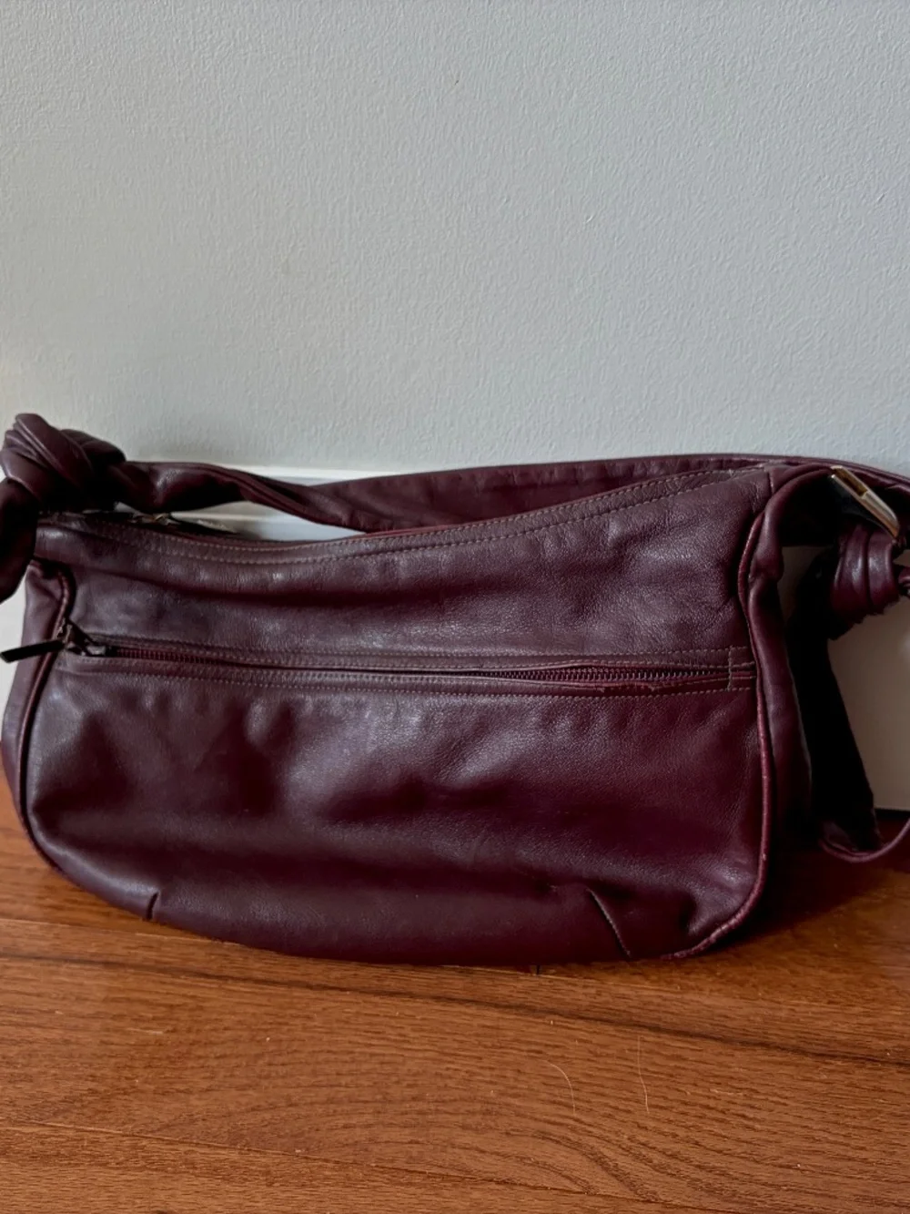 Vintage Palizzio Plum Purple Slouchy Shoulder Bag